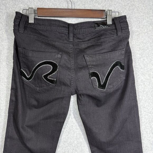 Rivet De Cru Jeans Womens Sz 29 30x33 Black Denim High Rise 90s Straight Leg - Picture 5 of 14